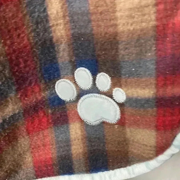 LARGE DOG  REFLECTIVE RAIN JACKET  PLAID FLANNEL LINING 2 HOOK AND LOOP CLOSE - Picture 7 of 10